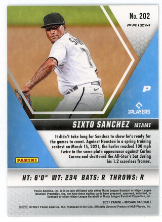 Sixto Sanchez 2021 Panini Mosaic Prizm Rookie Card #202