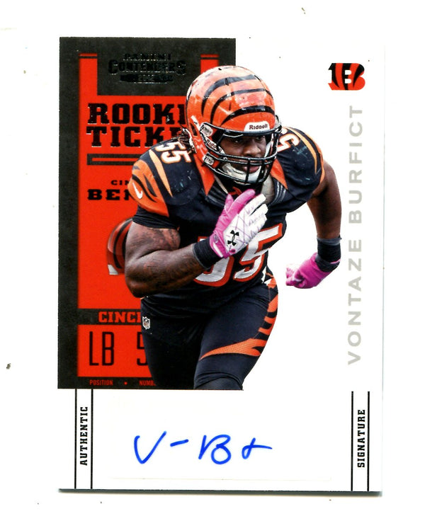 Vontez Burfict 2012 Panini Rookie Ticket #195  Autographed Card