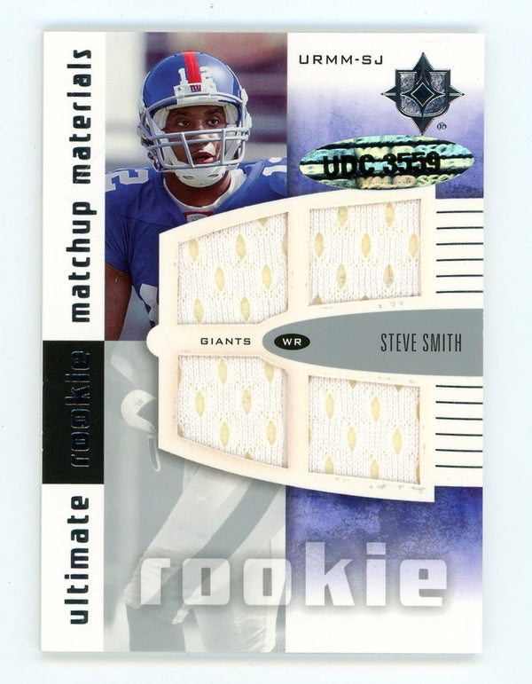 Steve Smith and Dwayne Jarrett 2007 Upper Deck Ultimate Rookie Matchup Materials #URMM-SJ Card