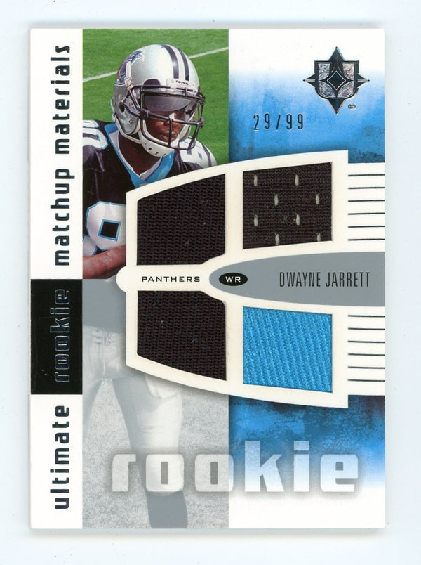 Steve Smith and Dwayne Jarrett 2007 Upper Deck Ultimate Rookie Matchup Materials #URMM-SJ Card