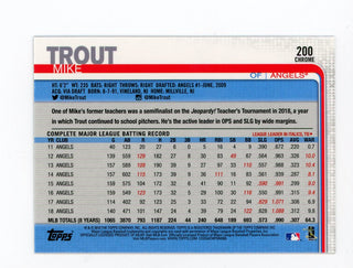 Mike Trout 2019 Topps Chrome #200 Card