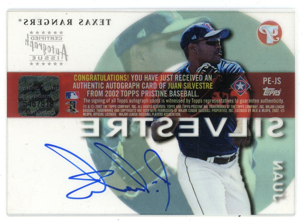 Juan Silvestre 2002 Topps Pristine Baseball Autographed #PE-JS