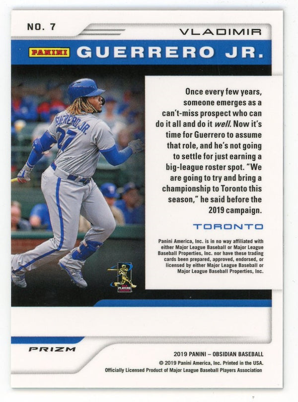 Vladimir Guerrero Jr 2019 Panini Obsidian #7 Card