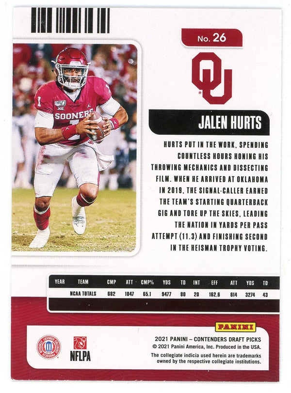 Jalen Hurts 2021 Panini Contenders Draft Picks #26