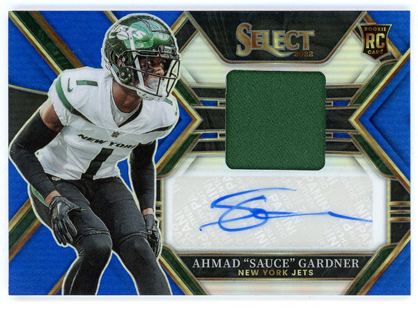 Ahmad Sauce Gardner 2022 Panini Select Autographed Patch Card #RSM-AG