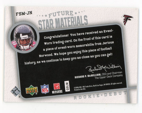 Jerious Norwood 2006 Upper Deck Future Star Materials #FSM-JN Card