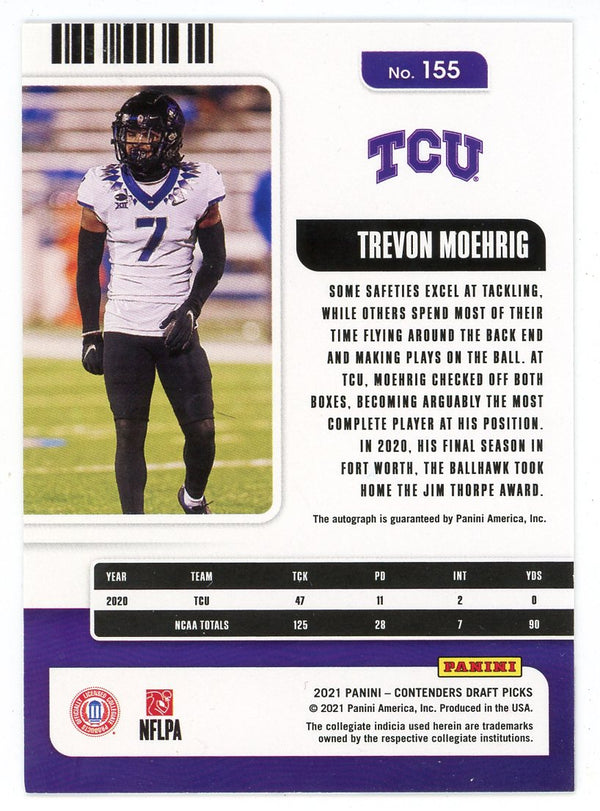 Trevon Moehrig 2021 Panini Contenders Draft Picks Autographed #155