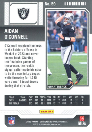 Aidan O'Connell 2023 Panini Contenders Optic Rookie Card #59