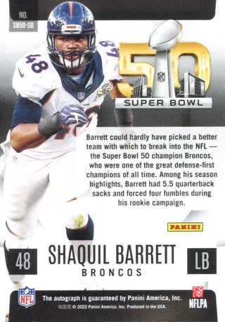 Shaquil Barrett 2022 Panini Autographed Card