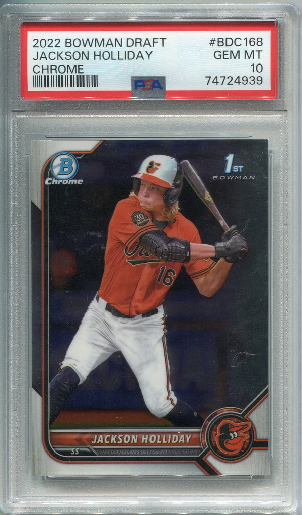 Jackson Holliday 2022 1st Bowman Chrome Draft Rookie Card PSA 10