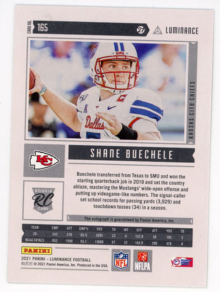 Shane Buechele Autographed 2021 Panini Luminance Rookie Card #165