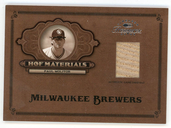 Paul Molitor 2004 Donruss Timeless Treasures HOF Materials Bat Relic #HOF-32