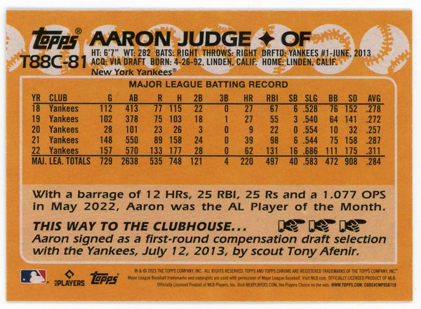 Aaron Judge 2023 Topps Chrome Reflective 35th Anniversary #T88C-81 Card