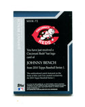 Johnny Bench 2010 Topps Hat Logo #MHR-72 39/99 Card