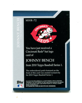 Johnny Bench 2010 Topps Hat Logo #MHR-72 39/99 Card