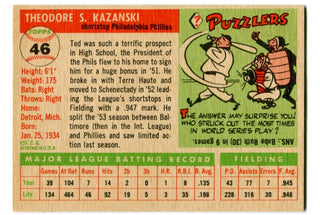 Ted Kazanski 1955 Topps #46 Card