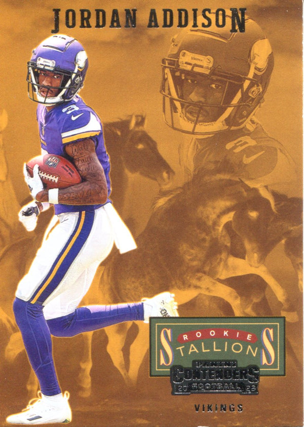 Jordan Addison 2023 Panini Contenders Rookie Stallions Card #24