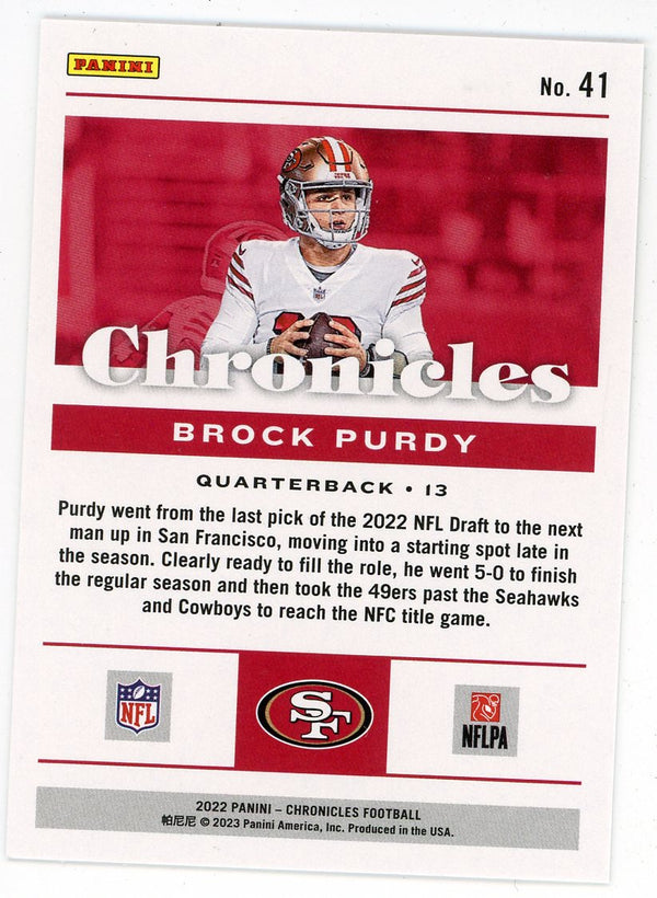 Brock Purdy 2022 Panini Chronicles #41