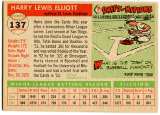 Harry Elliot 1955 Topps #137 Card