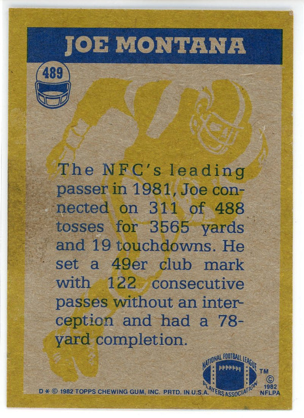 Joe Montana 1983 Topps Card #489