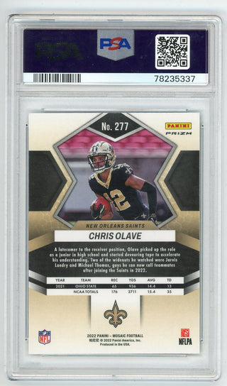 Chris Olave 2022 Panini Mosaic Green #277 PSA 9