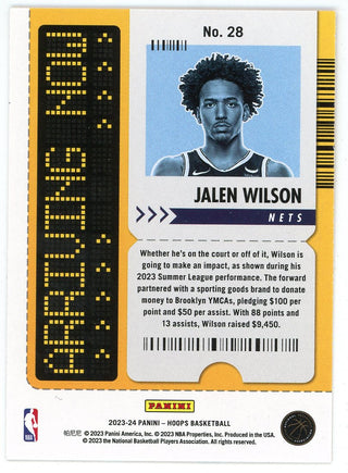 Jalen Wilson 2023-24 Panini Hoops Arriving Now #28