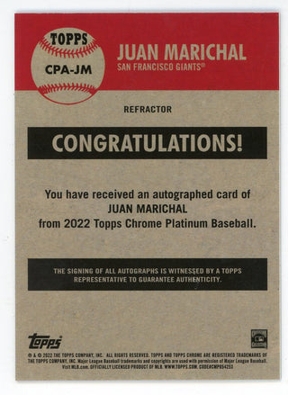 Juan Marichal 2022 Topps Chrome Autographed #CPA-JM