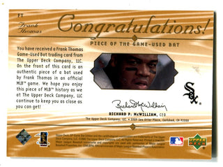 Frank Thomas 2000 Upper Deck SP  Piece Of the Game Bat Card