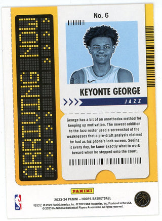 Keyonte George 2023-24 Panini Hoops Arriving Now #6