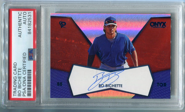 Bo Bichette 2017 Onyx Authenticated Autographed Blue Rookie Card (PSA)