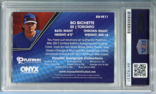 Bo Bichette 2017 Onyx Authenticated Autographed Blue Rookie Card (PSA)