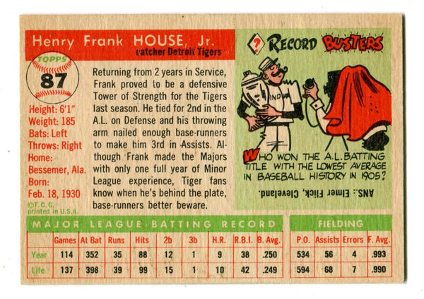 Frank House 1955 Topps #87 Card