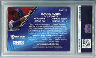 Ronald Acuna Jr. 2017 Onyx Authenticated Autographed Gold Rookie Card (PSA)