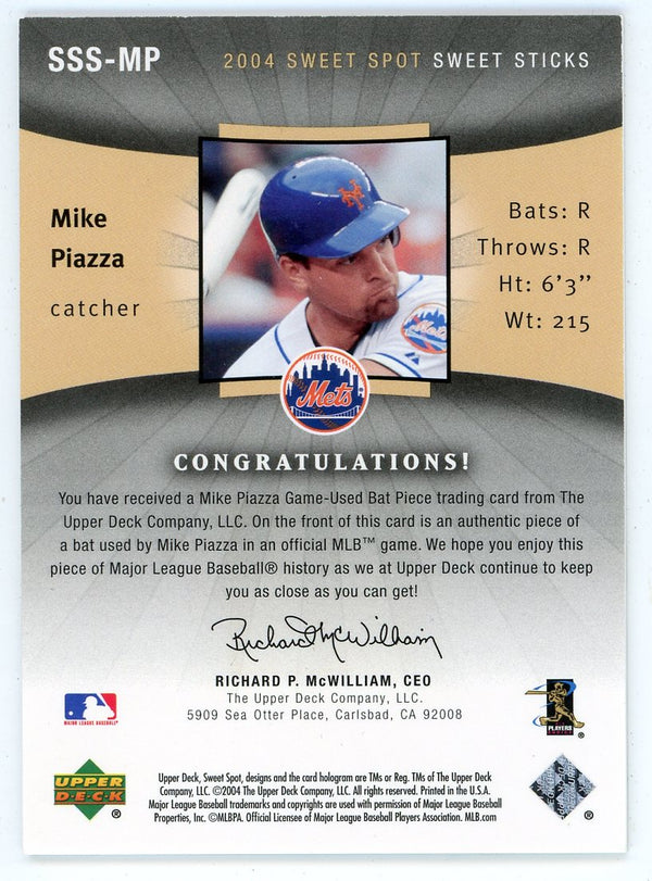 Mike Piazza 2004 Upper Deck Sweet Sticks Bat Relic #SSS-MP