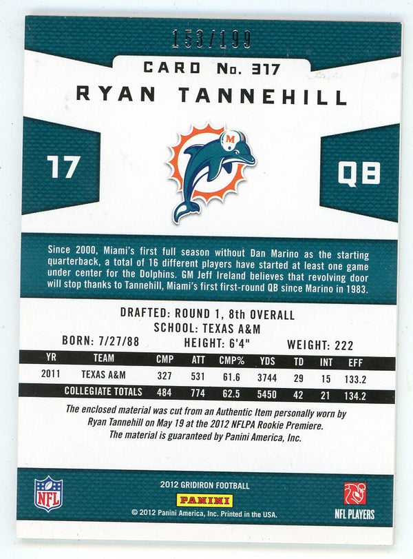 Ryan Tannehill 2012 Panini Gridiron Gems Patch Relic #317