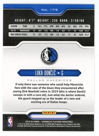 Luka Doncic 2019 Panini Chronicles Playbook Card #179