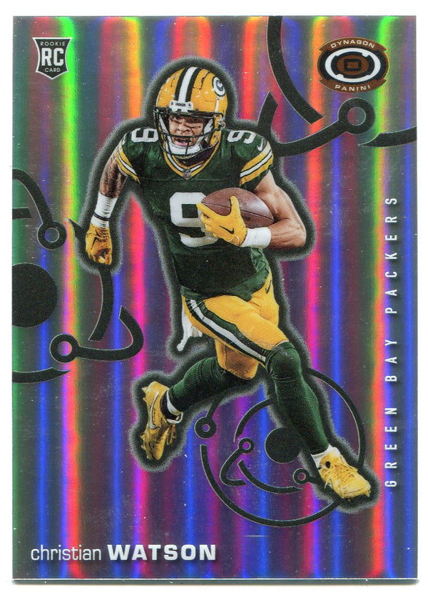 Christian Watson 2022 Panini Chronicles Dynagon Silver Prizm Rookie Card #D-9