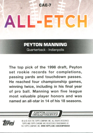 Peyton Manning 2024 Topps Chrome Card