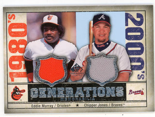 Chipper Jones/ Eddie Murray 2008 Upper Deck Generations Patch Relic #GEN-EC