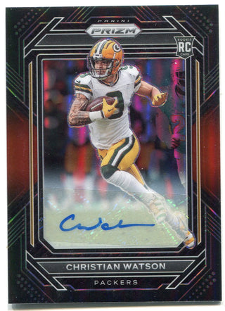 Christian Watson Autographed 2022 Panini Chronicles Prizm Black Rookie Card /99