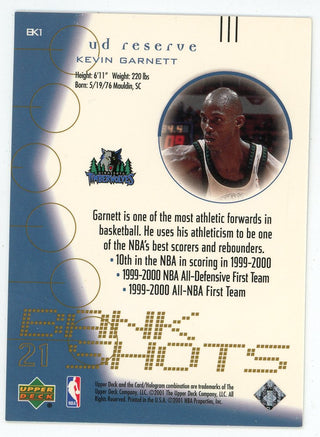 Kevin Garnett 2001 Upper Deck Reserve Bank Shots #BK1