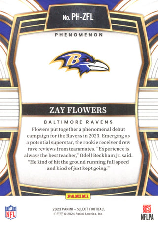 Zay Flowers 2023 Panini Select Rookie Card