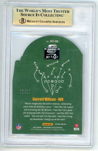 Garrett Wilson 2022 Panini Contender's Optic Xs & Os Gold 6/10 PSA 9.5