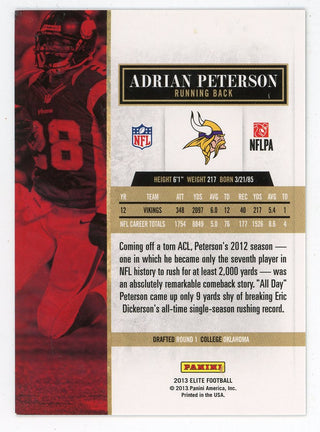 Adrian Peterson 2013 Panini Elite Turn of the Century Card