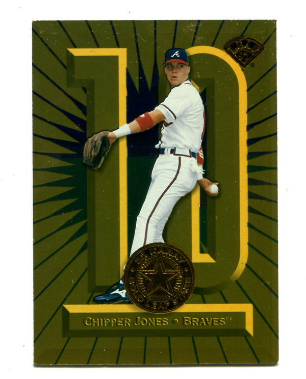 Chipper Jones 1997 Donruss Leaf Gold Stars #5 Card 0025/2500