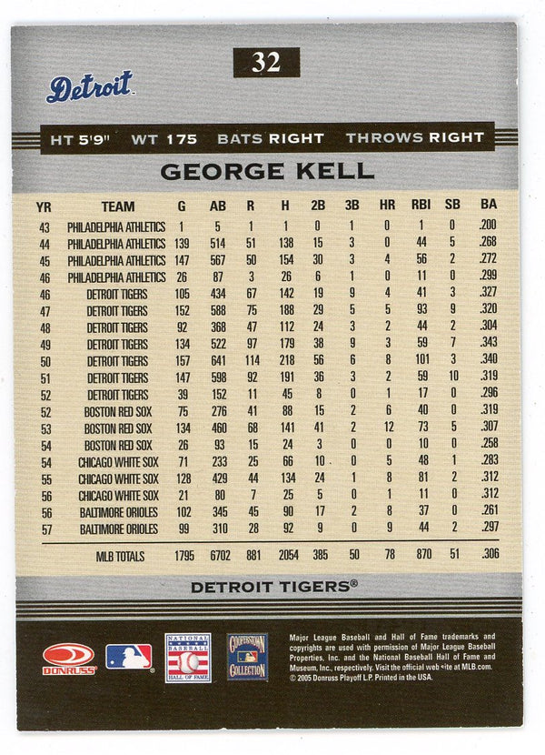 George Kell Autographed 2005 Donruss Greats Card #32