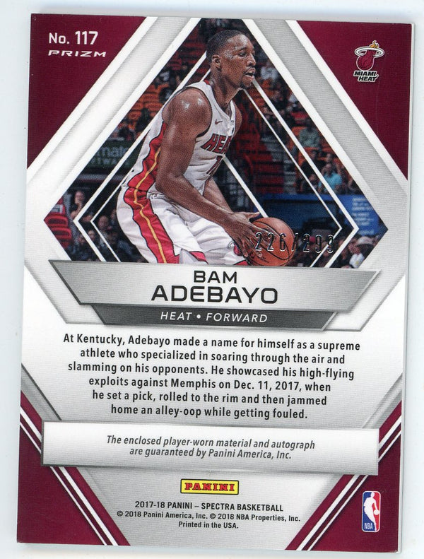 Bam Adebayo 2017-18 Panini Spectra Autographed Patch Card #117