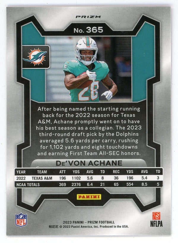 De'Von Achane 2023 Panini Prizm Rookie Card Pink #365