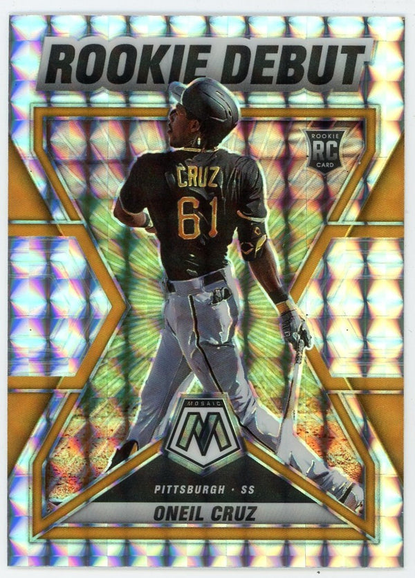 Oneil Cruz 2022 Panini Mosaic Prizm Yellow Rookie Debut #RD-5 Card