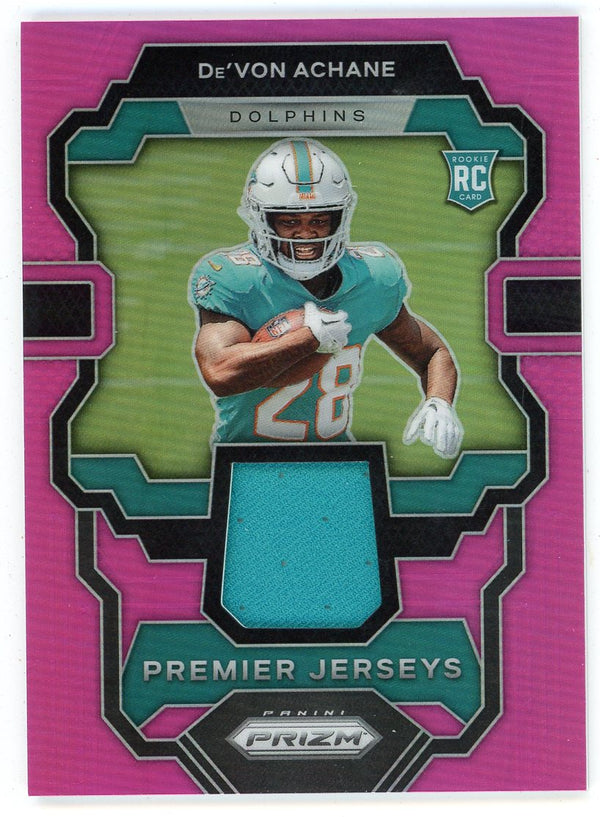 De'Von Achane 2023 Panini Prizm Premier Jersey Patch Relic #PJ-DA